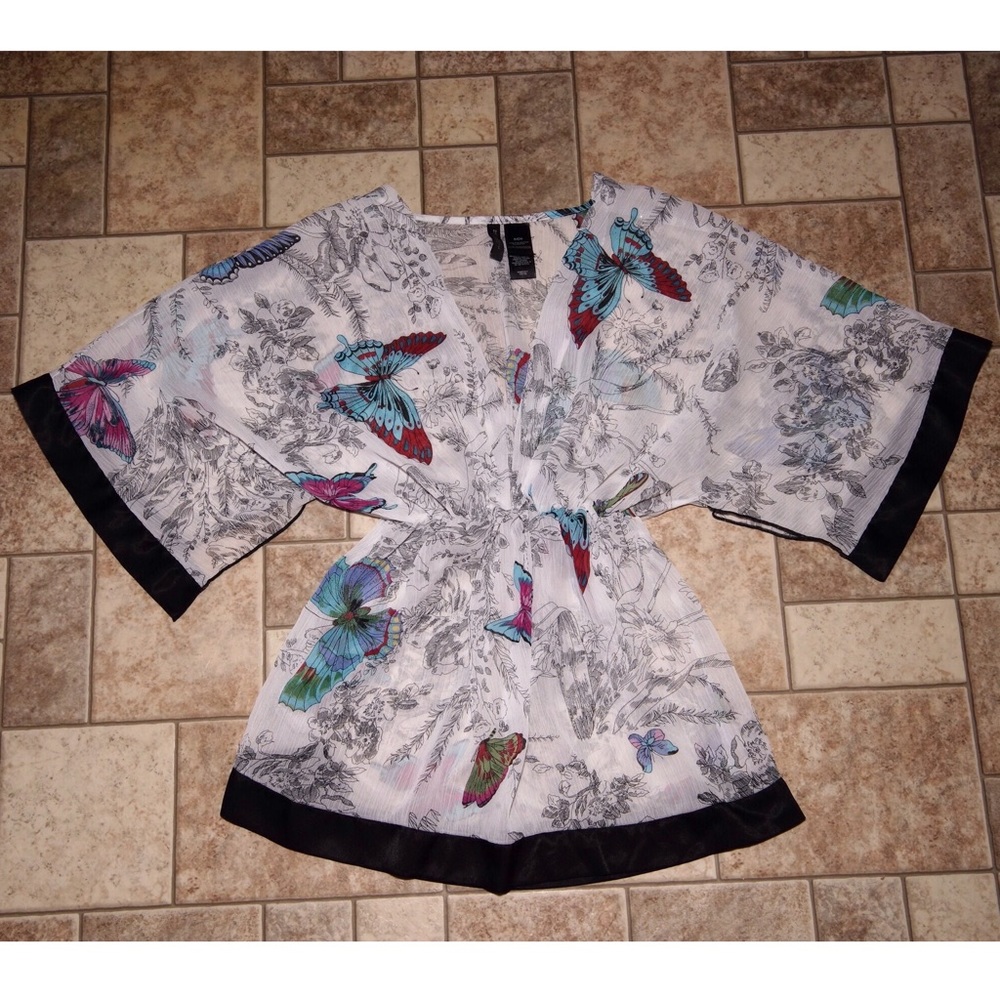 Sheer floral and butterfly top